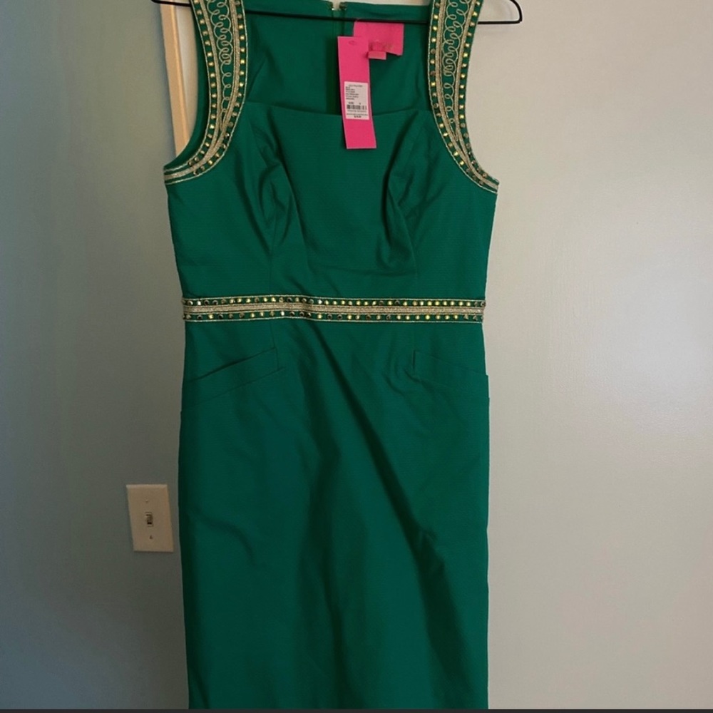 Lilly Pulitzer NWT Green embellished shift Dress